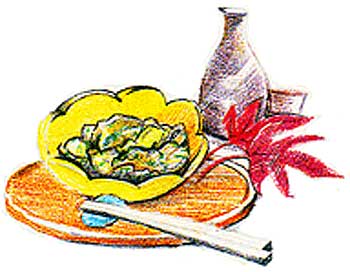 あわびの唐辛子みそ和えのイラスト