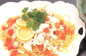 マダイとトマトの冷製パスタ
