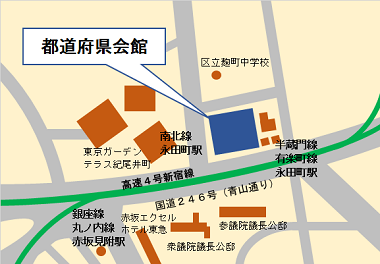 都道府県会館周辺地図の画像