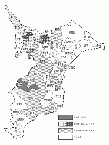 図4市町村別人口増加率（平成22年1月～12月）