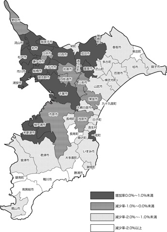 図4.市町村別人口増減率（令和6年1月～令和6年12月）