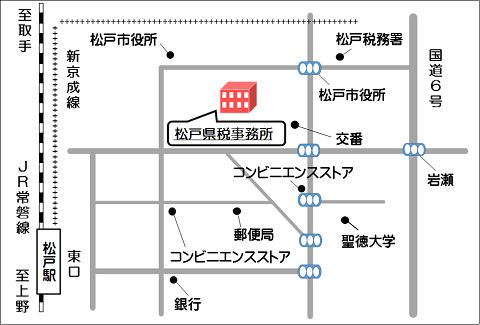 松戸県税事務所の地図
